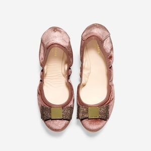 Cole Haan Tali Bow Velvet Leather Flats